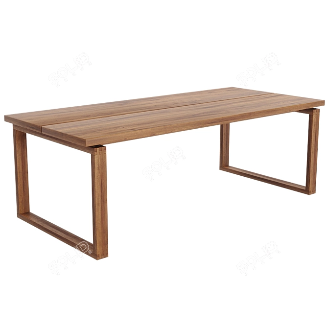 MORBI Long Oak Dining Table 3D model image 8