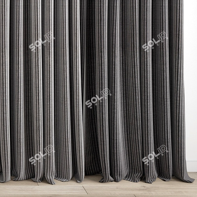 Elegant Mesh Curtain 3D Model 3D model image 2