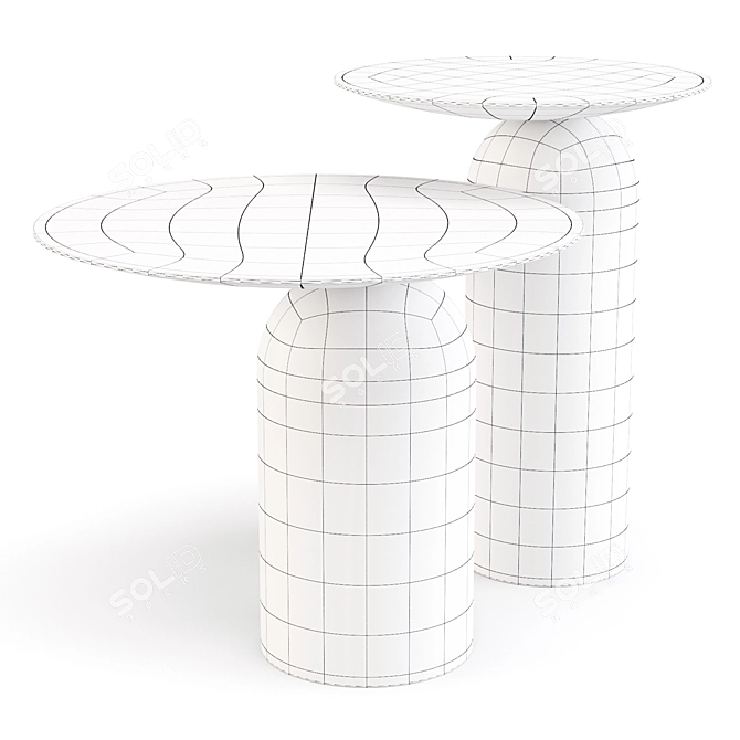 Floating Illusion: Disco Oak Side Tables 3D model image 2