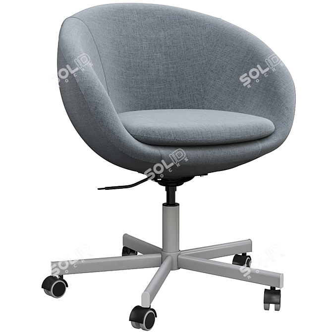 Sleek Gray Work Chair 3D model image 1