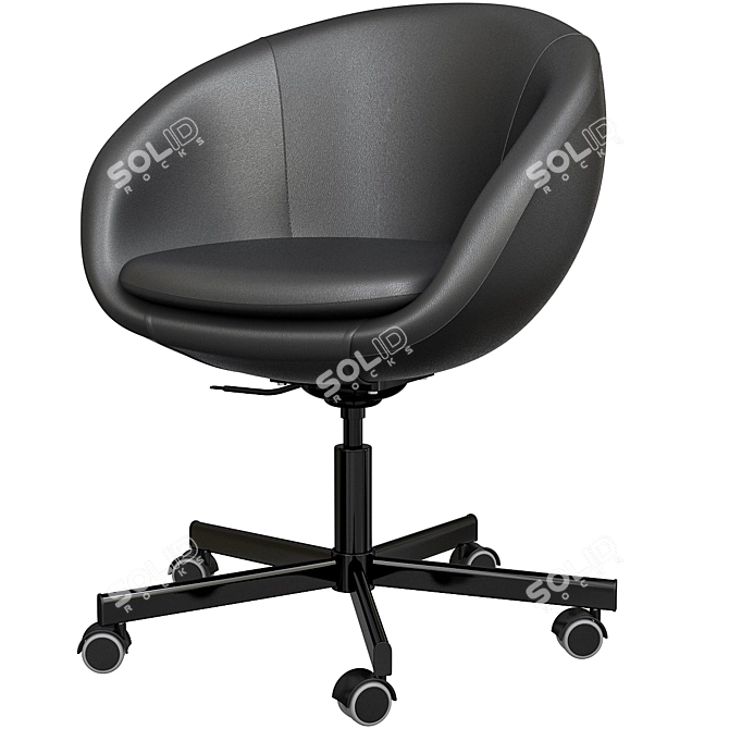 Sleek Gray Work Chair 3D model image 2