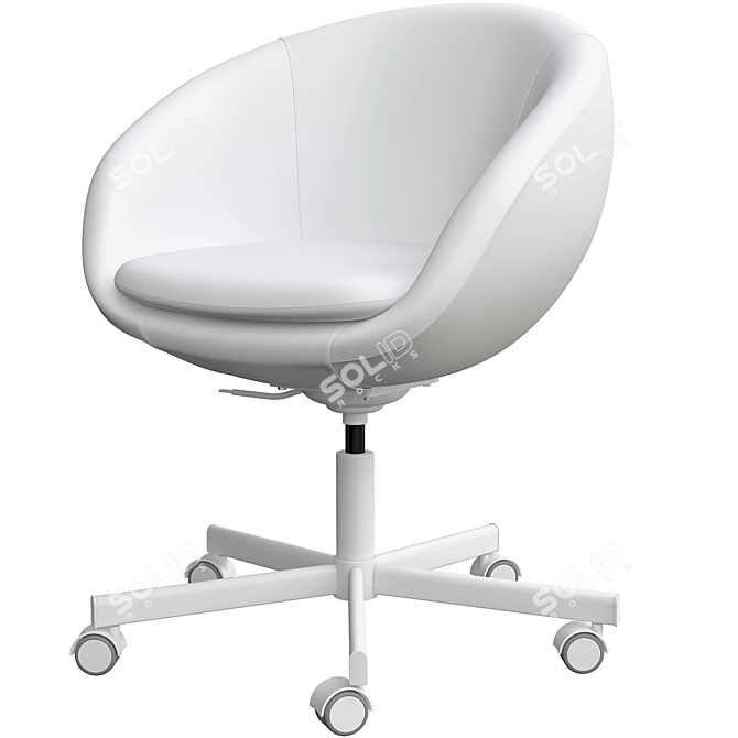 Sleek Gray Work Chair 3D model image 3