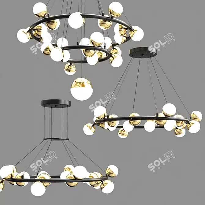 Anzazo Merkury: Elegant Ring Chandelier 3D model image 3