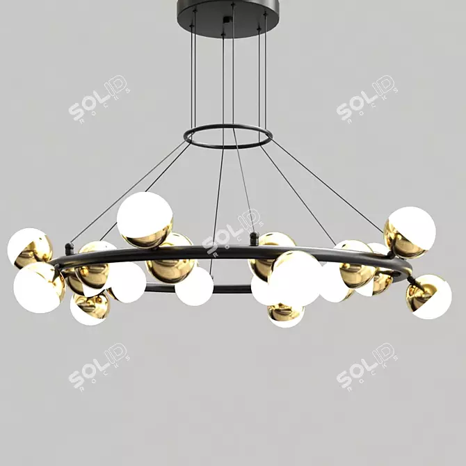 Anzazo Merkury: Elegant Ring Chandelier 3D model image 6