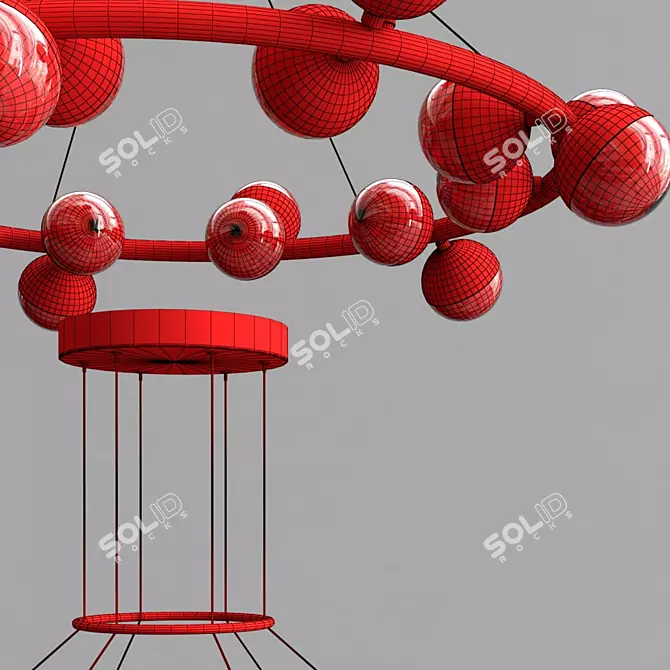 Anzazo Merkury: Elegant Ring Chandelier 3D model image 7