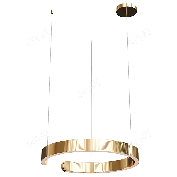 Gleaming Gold Mito Pendant 3D model image 2