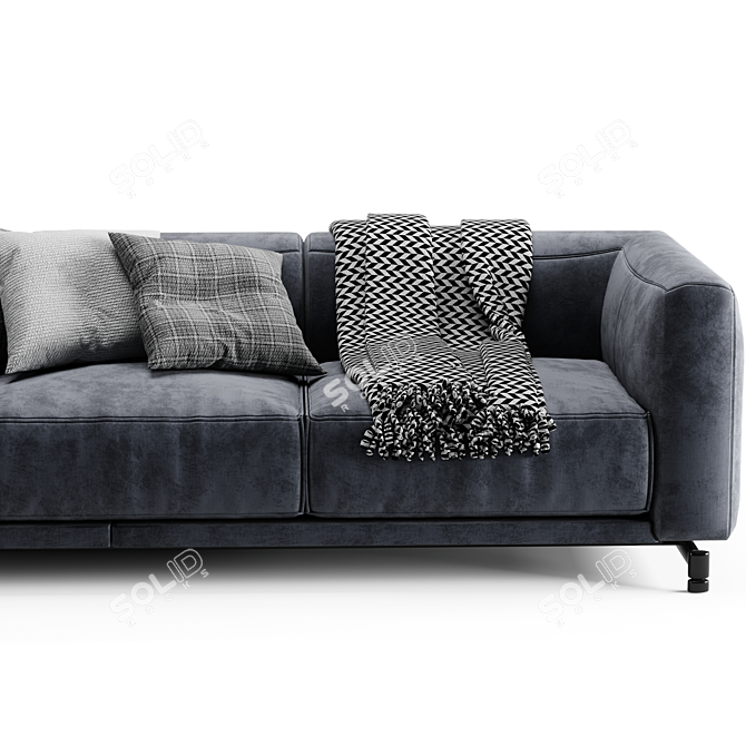 Sleek Italian Design Sofa 3D model image 2