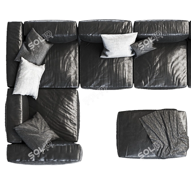 Modern Fabric Sofa Set 3D model image 5