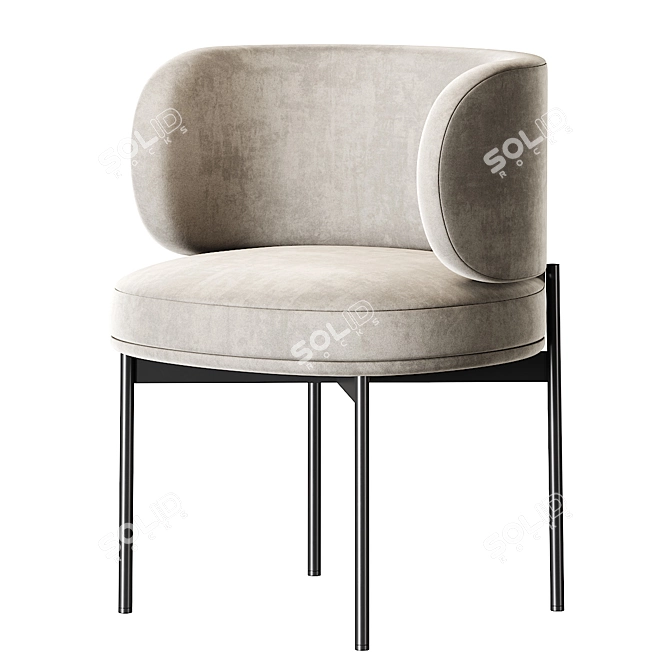 Sleek Upholstered Armchair: Gallotti & Radice Akiko 3D model image 1