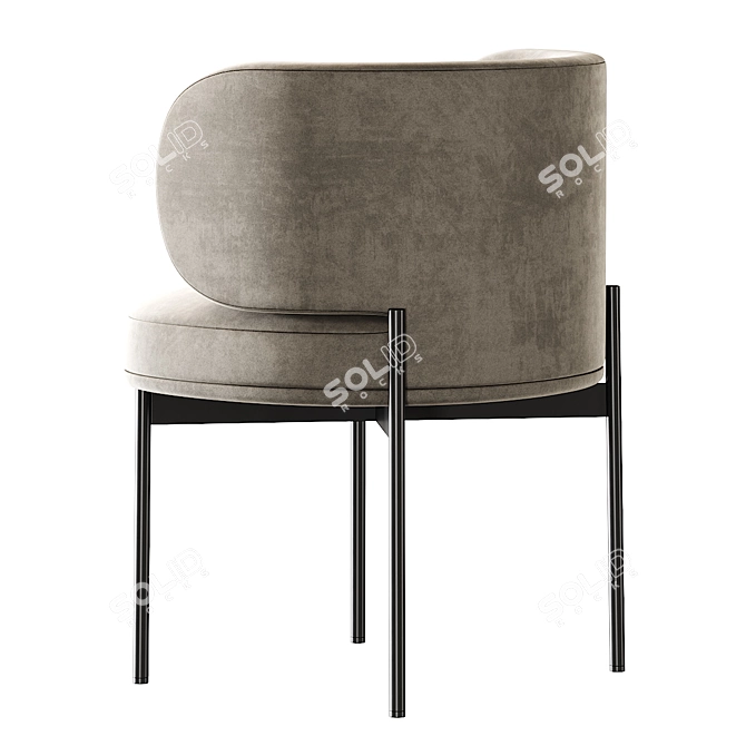 Sleek Upholstered Armchair: Gallotti & Radice Akiko 3D model image 2
