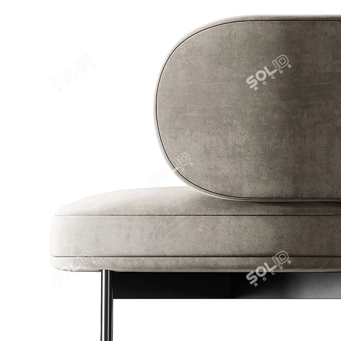 Sleek Upholstered Armchair: Gallotti & Radice Akiko 3D model image 3