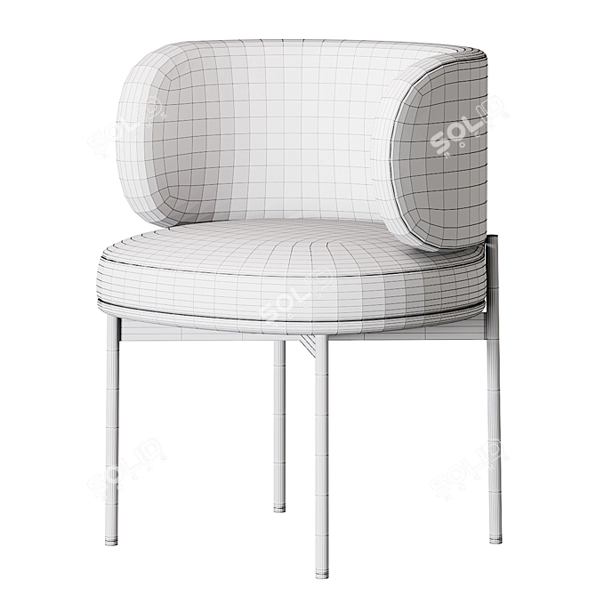 Sleek Upholstered Armchair: Gallotti & Radice Akiko 3D model image 4