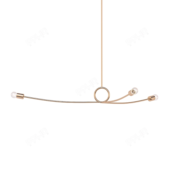 Modern Brass Pendant Light 3D model image 1