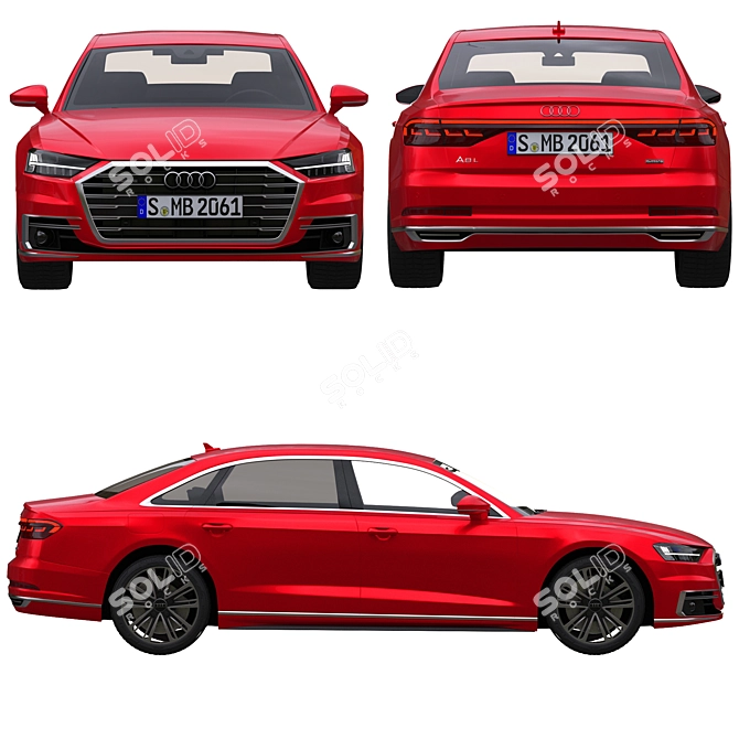 Luxury Redefined: Audi A8 L 3D model image 2