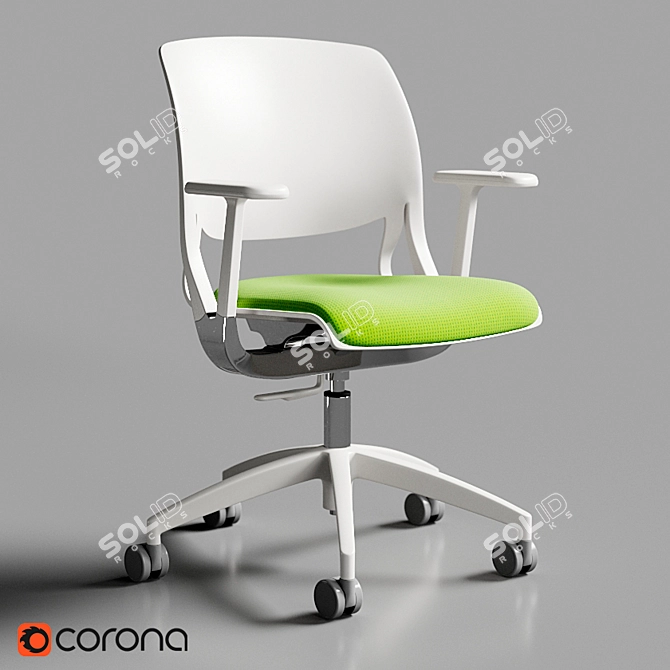 Sleek Ivory Cloud Chair 3D model image 1