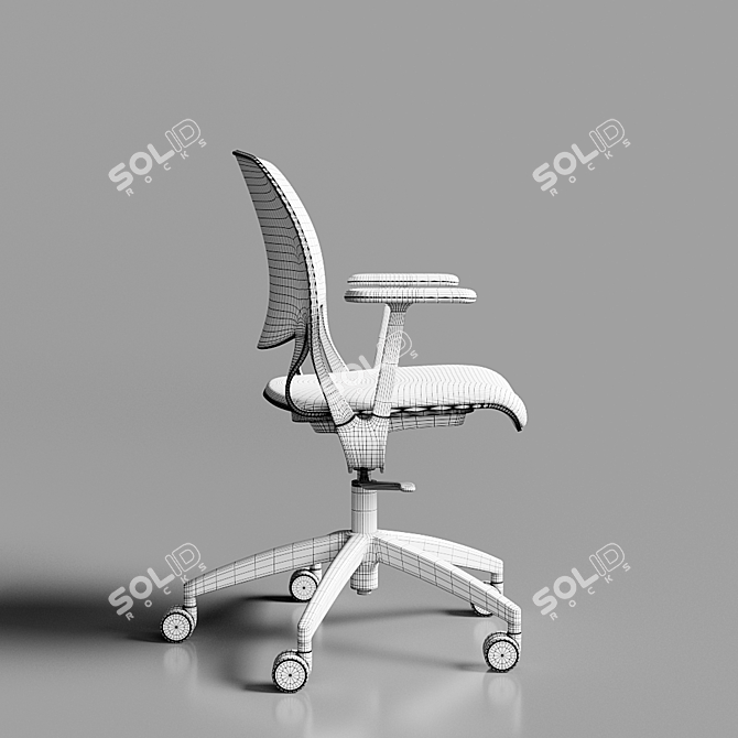 Sleek Ivory Cloud Chair 3D model image 3