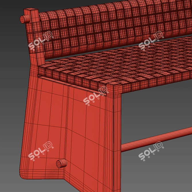 Augustin Rose Luxury Bench 3D model image 6