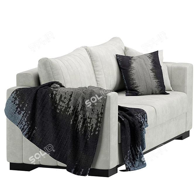 Contemporary Velvet Sofa 3D model image 4