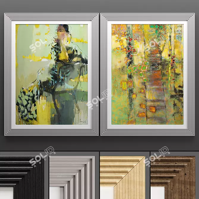 Elegant Art Frame Collection 3D model image 1