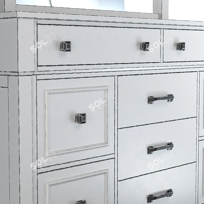 Elegant Jennily Dresser Combo 3D model image 4
