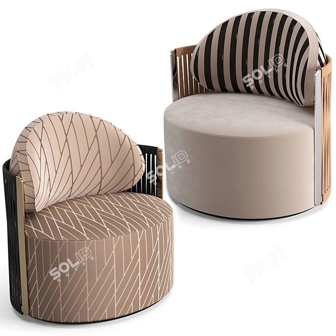 Luxurious Fendi Casa Thea Lounge Armchair 3D model image 1