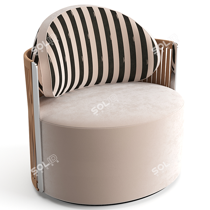 Luxurious Fendi Casa Thea Lounge Armchair 3D model image 2