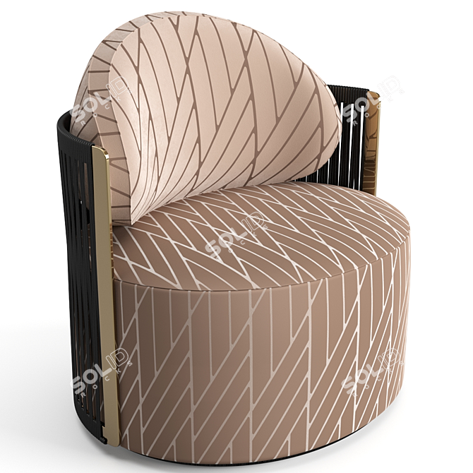 Luxurious Fendi Casa Thea Lounge Armchair 3D model image 4