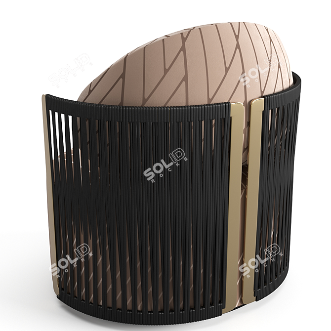 Luxurious Fendi Casa Thea Lounge Armchair 3D model image 5