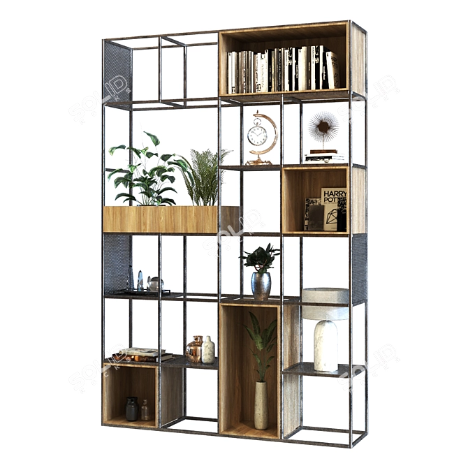 Modern Shelf Furniture Set 3D model image 2