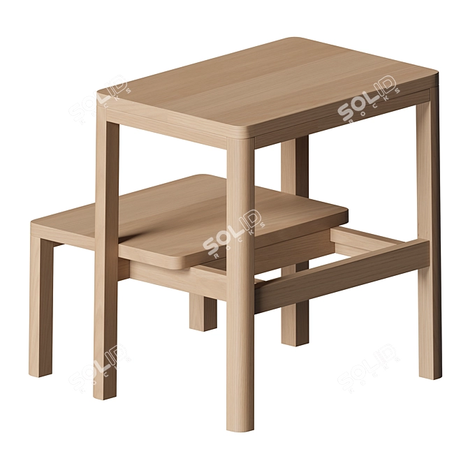 Minimalist Folding Step Ladder 3D model image 2