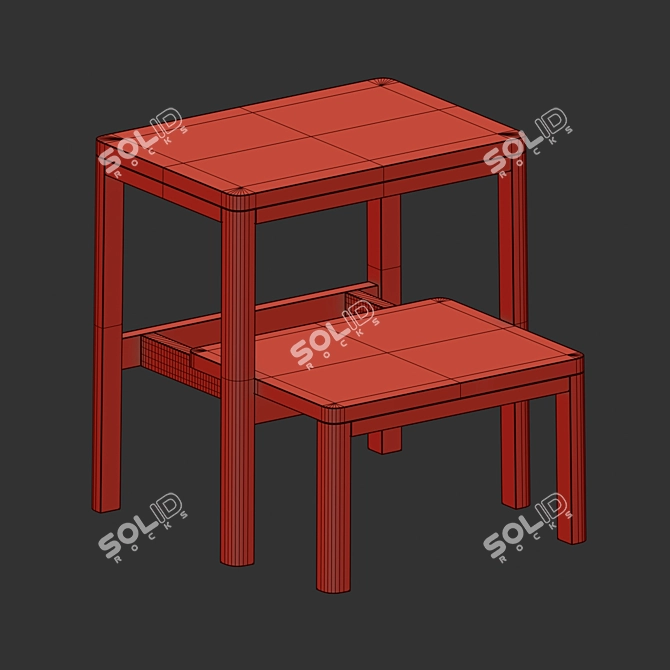 Minimalist Folding Step Ladder 3D model image 3