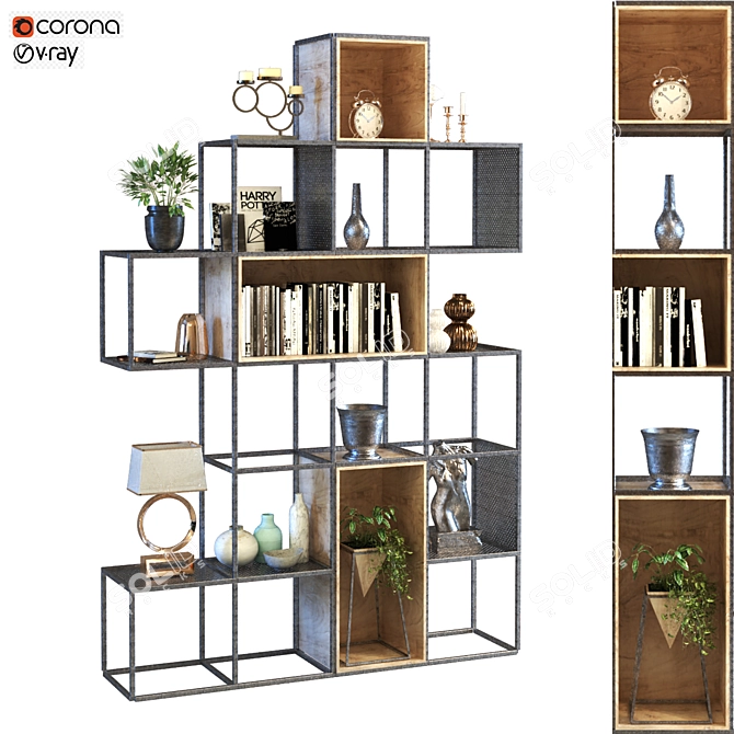 Modern Shelf Furniture Set 3D model image 1