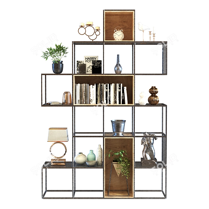 Modern Shelf Furniture Set 3D model image 6