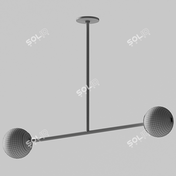 Sleek Barbell Pendant Light 3D model image 4