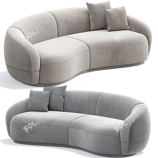 Sleek Siena Sofa - Designer Elegance 3D model image 1