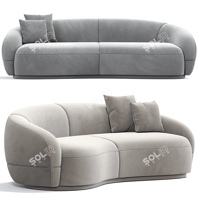 Sleek Siena Sofa - Designer Elegance 3D model image 2