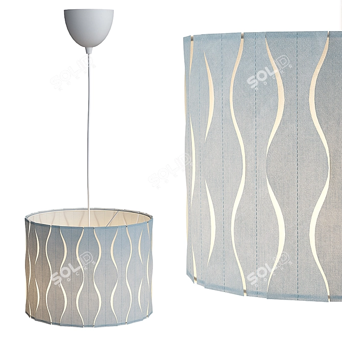 LÖKNÄS HEMMA Pendant Lamp: Blue/Silver Shade, 33cm 3D model image 1