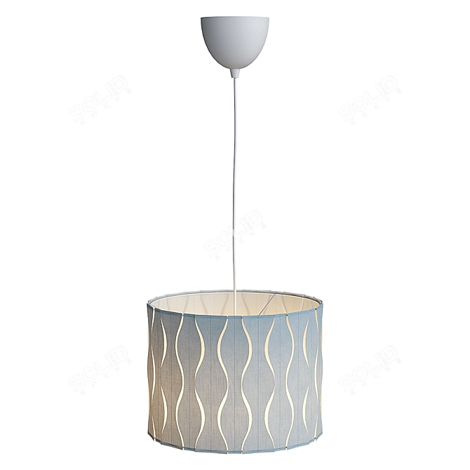 LÖKNÄS HEMMA Pendant Lamp: Blue/Silver Shade, 33cm 3D model image 2