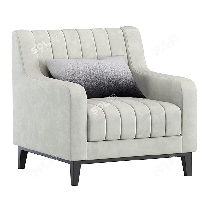 Velvet Modern Armchair: Stylish and Elegant 3D model image 1