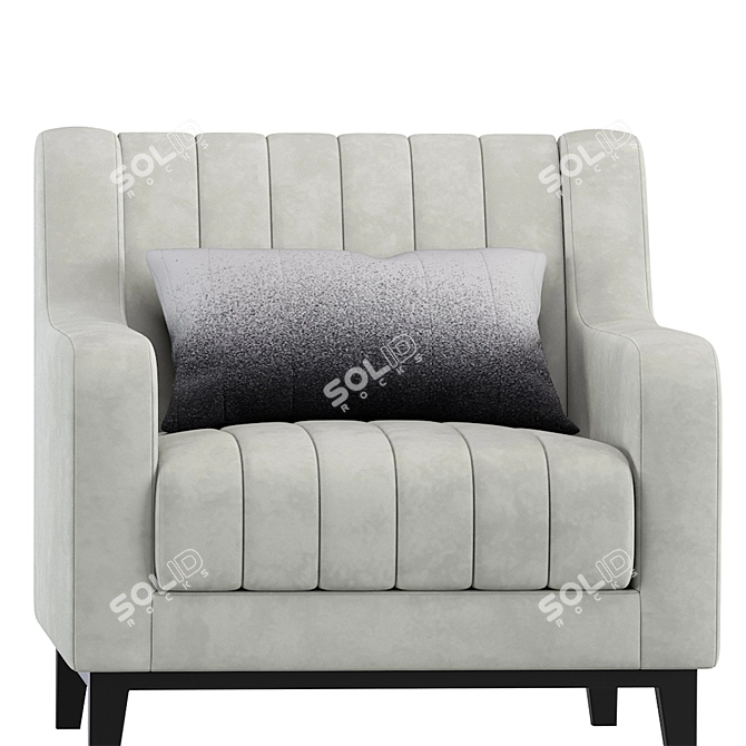 Velvet Modern Armchair: Stylish and Elegant 3D model image 2