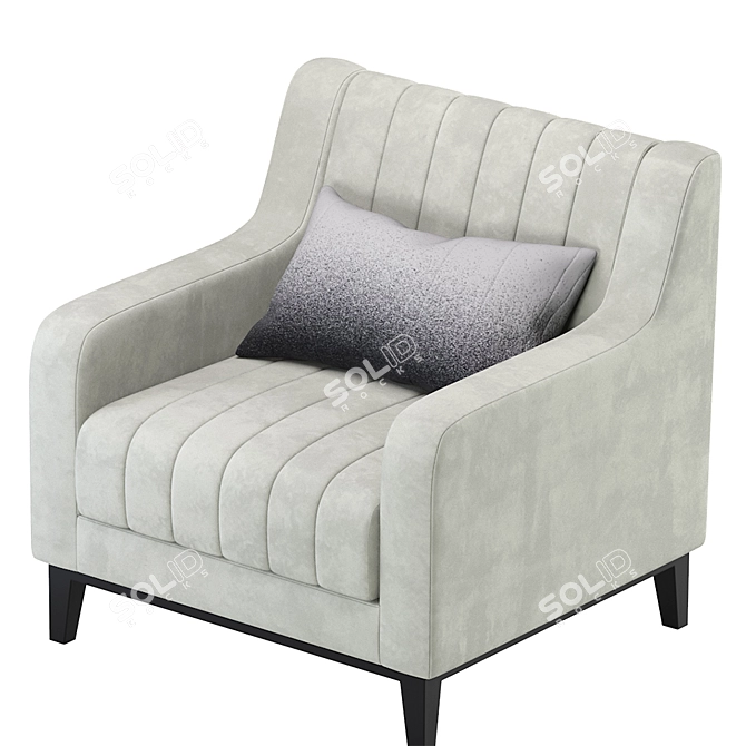 Velvet Modern Armchair: Stylish and Elegant 3D model image 4