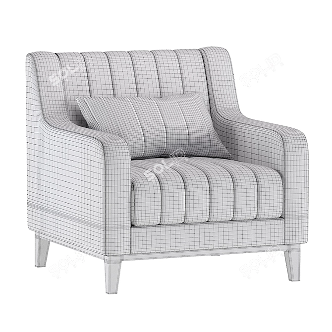Velvet Modern Armchair: Stylish and Elegant 3D model image 5