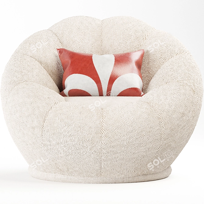 Elegant Tulip Armchair 3D model image 3