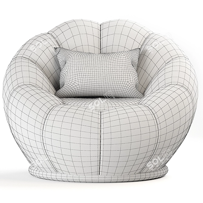 Elegant Tulip Armchair 3D model image 4