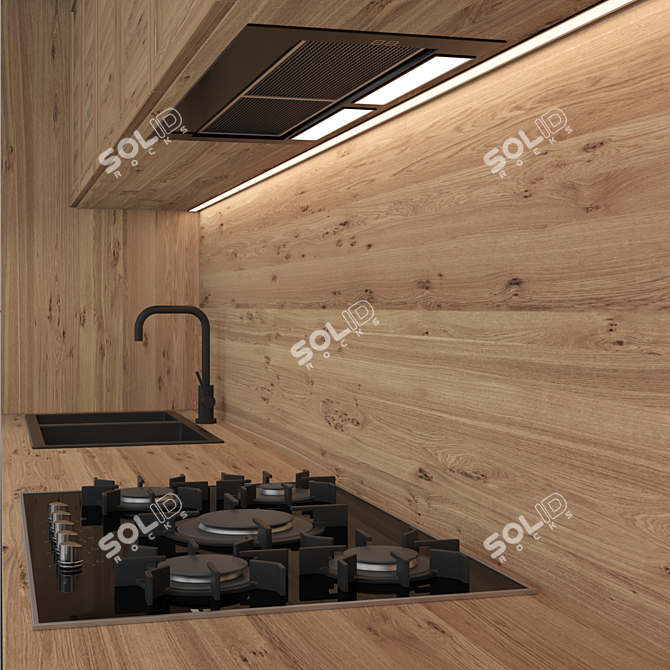 Modern Island Kitchen: Kitchen 51 3D model image 2