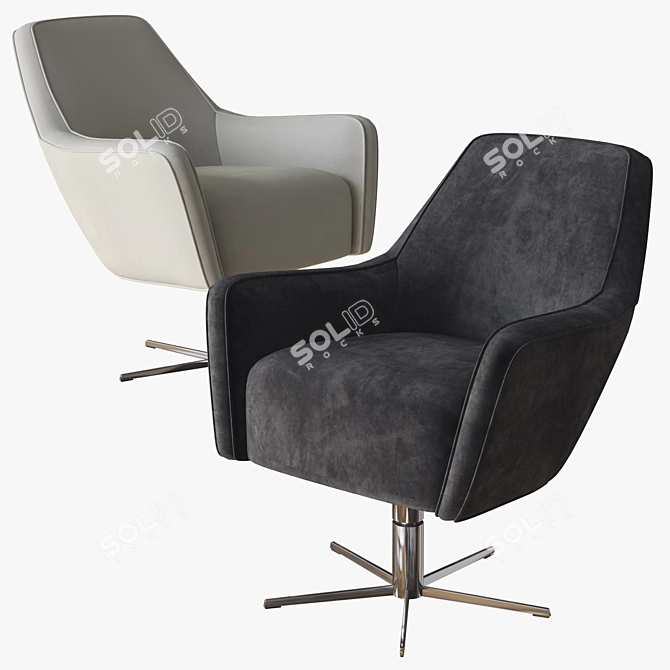 Elegant Swivel Chair: Serena 3D model image 3