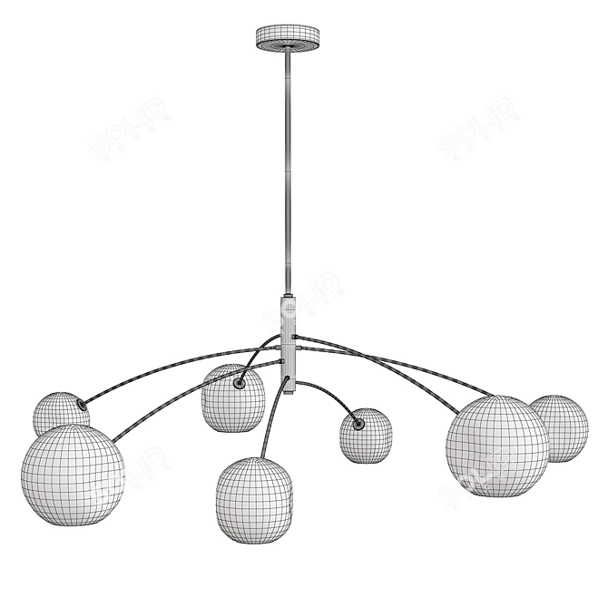 Elegant Glasscherry Sculpture 3D model image 3