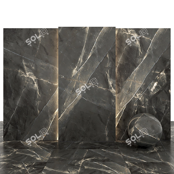 Elegant Space Brown Marble Slabs 3D model image 3