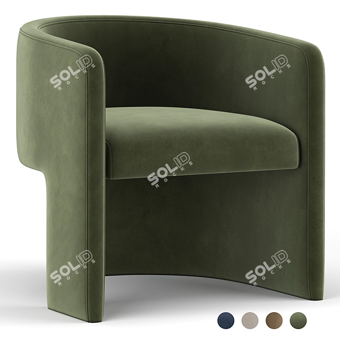 Elegant Martinique Armchair: 2013 Version 3D model image 1