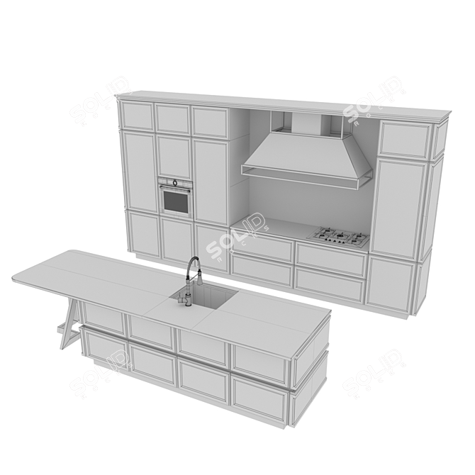 Modern Kitchen Set 3D model image 7